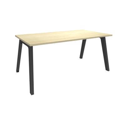 Bureau simple STEELY - L160 cm - Bureau de départ - Pieds carbone - plateau imitation Erable