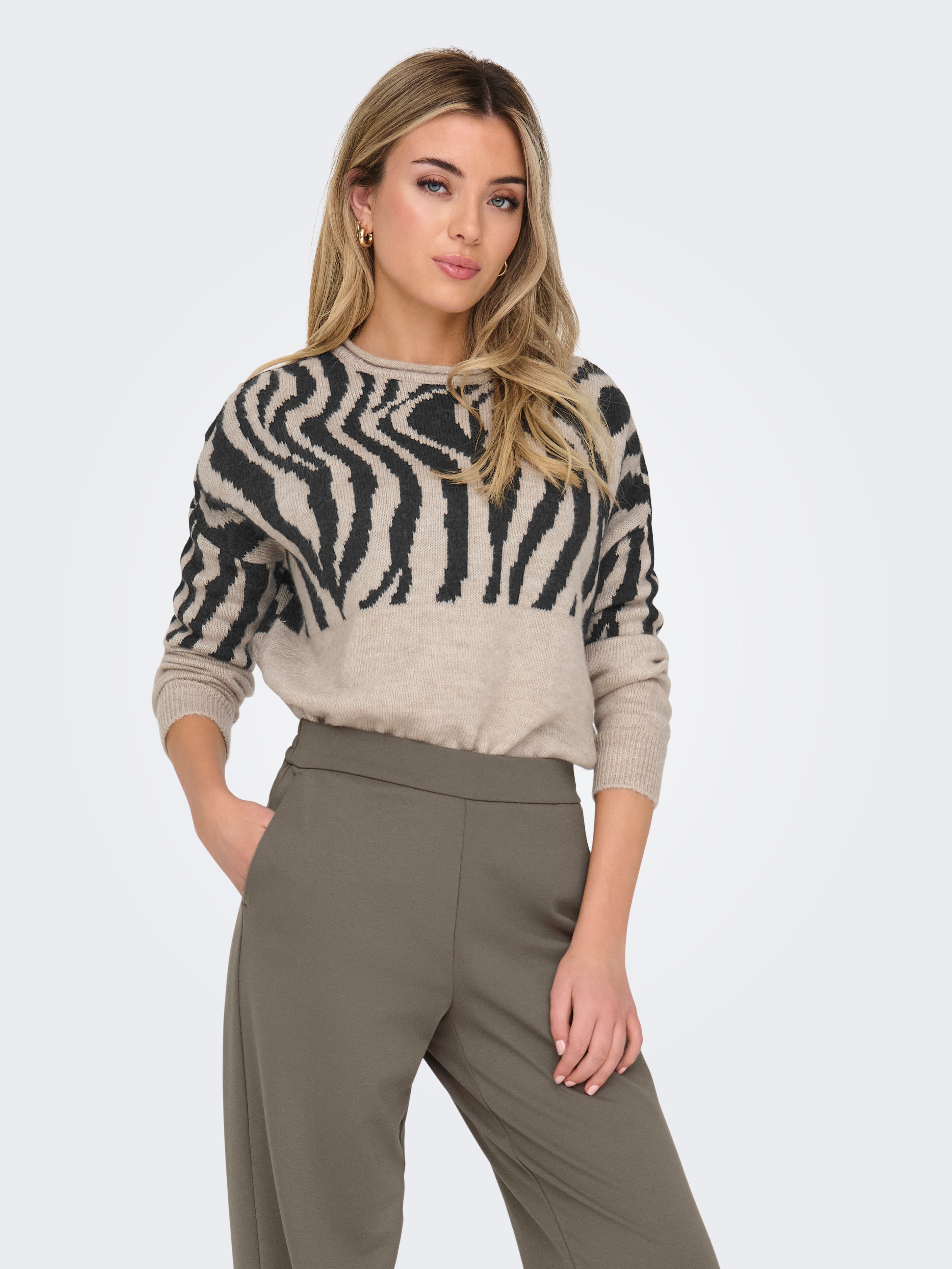 ONLJADE Strickpullover Whitecap Gray