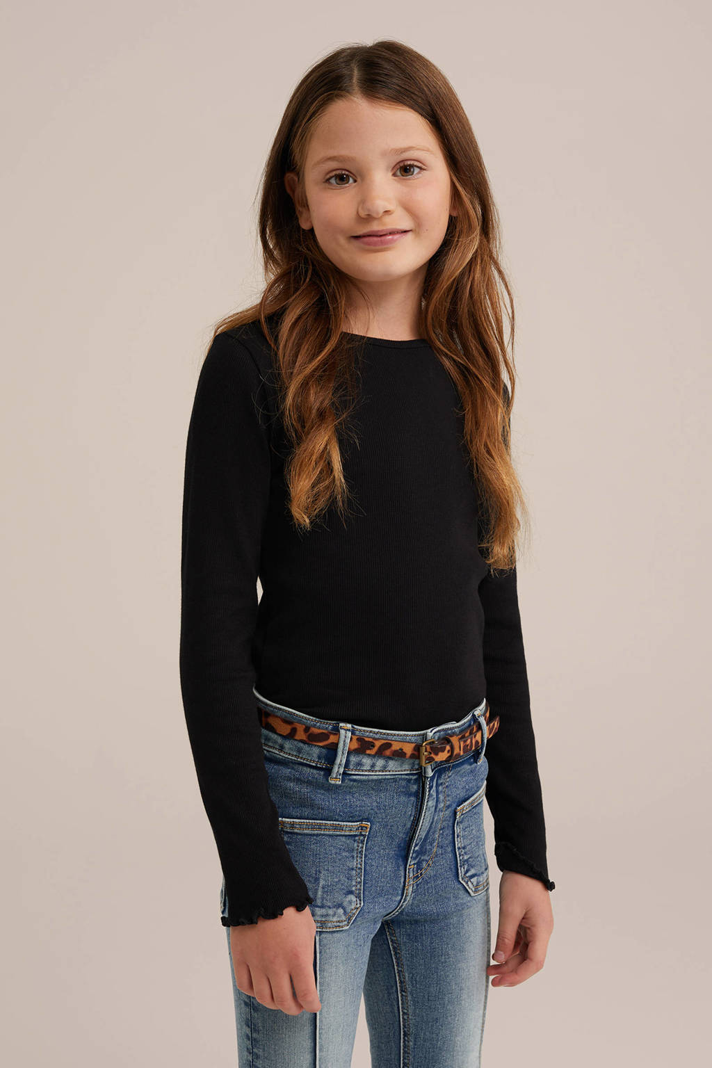 WE Fashion longsleeve - set van 2 zwart/wit