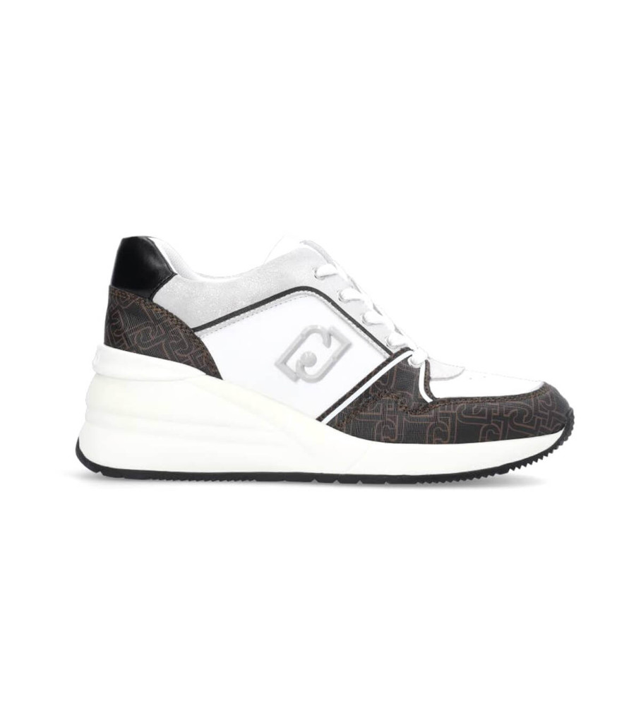Tênis de couro multicolorido Liu Jo Alyssa 10 - Salto plataforma de 7 cm -