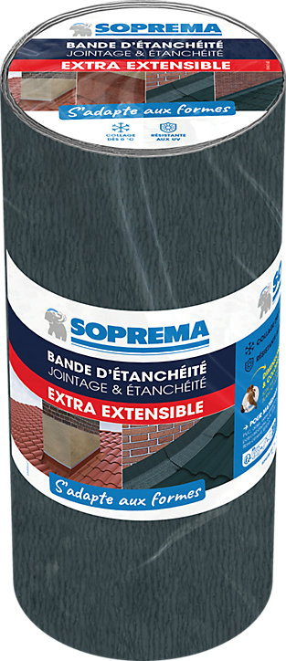 Bande d'étanchéité Extensible Soprema ardoise 30cm x 5m, ép. 1.6mm