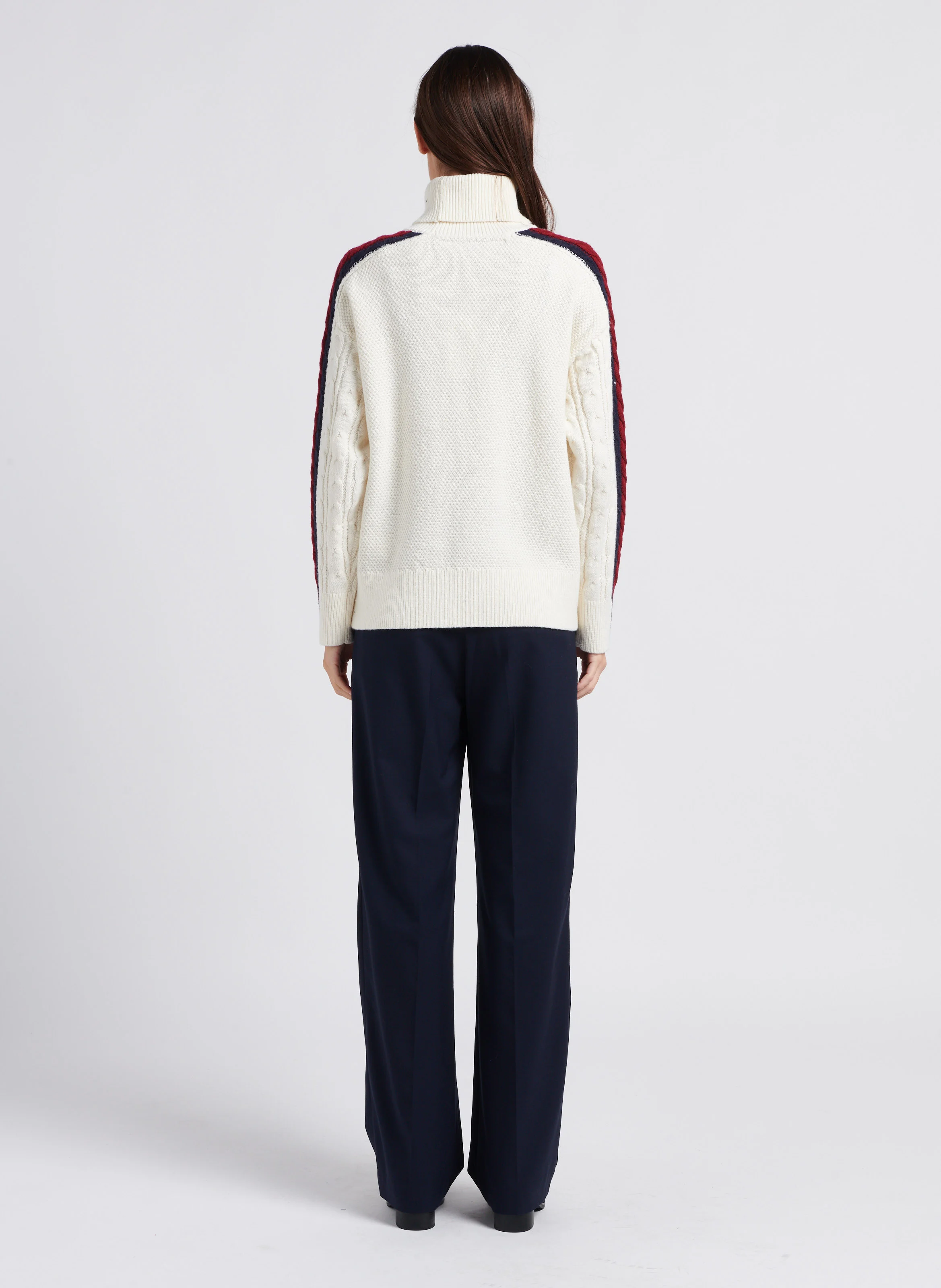 Pantalon large en polyester recyclé mélangé | Bleu