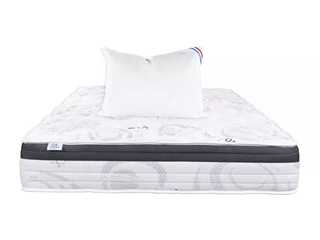 Matelas 90x190 cm, Sleeplux, 26cm, latex, ergonomique, haute densité + Oreiller