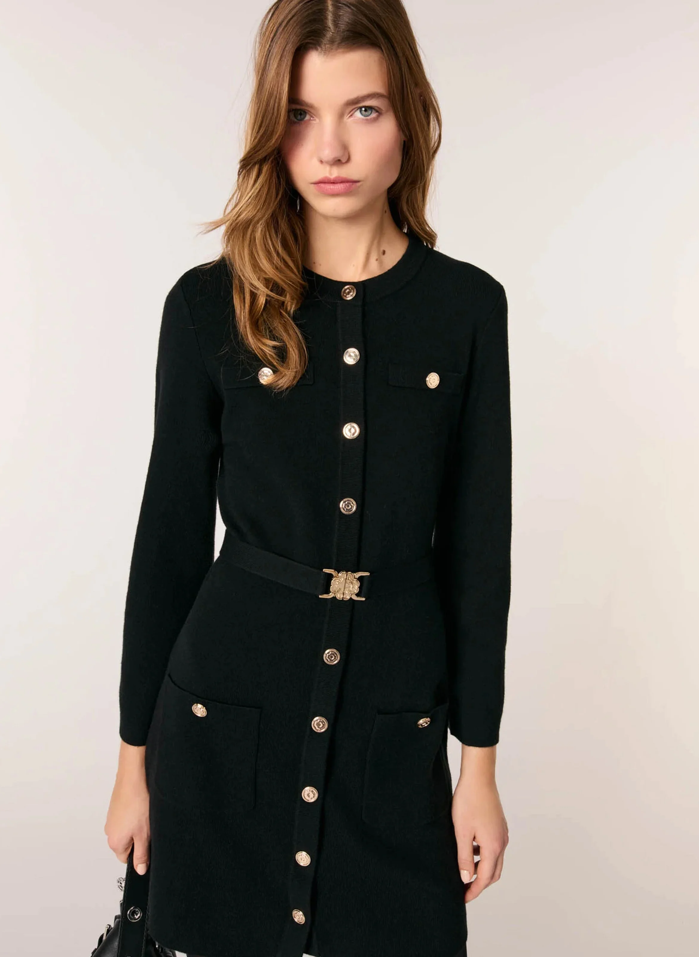 Robe courte ceinturée avec boléro | Noir