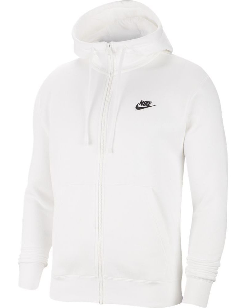 Sweat zippé à capuche Nike Sportswear Club Fleece Blanc pour homme