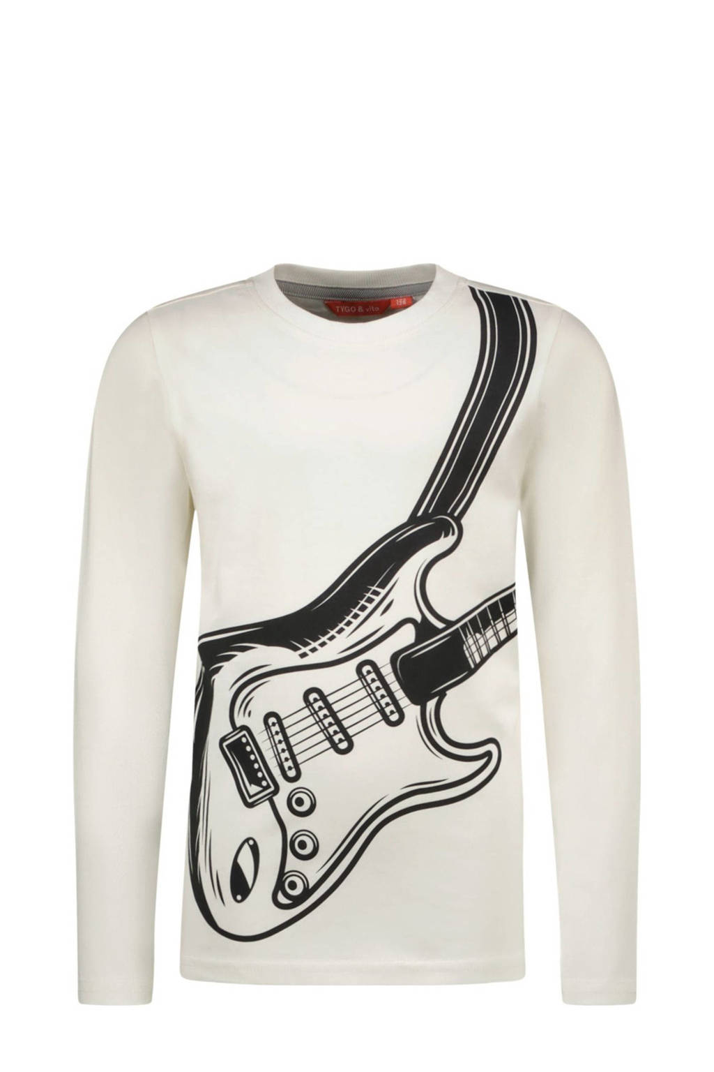 TYGO & vito longsleeve Memphis met printopdruk wit/zwart