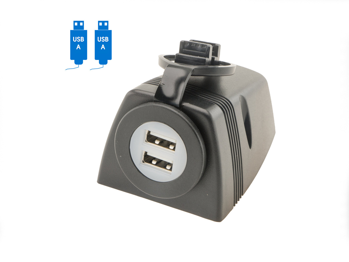 BBA 12-24V USB 5V DC 2,1A contactdoos opbouw