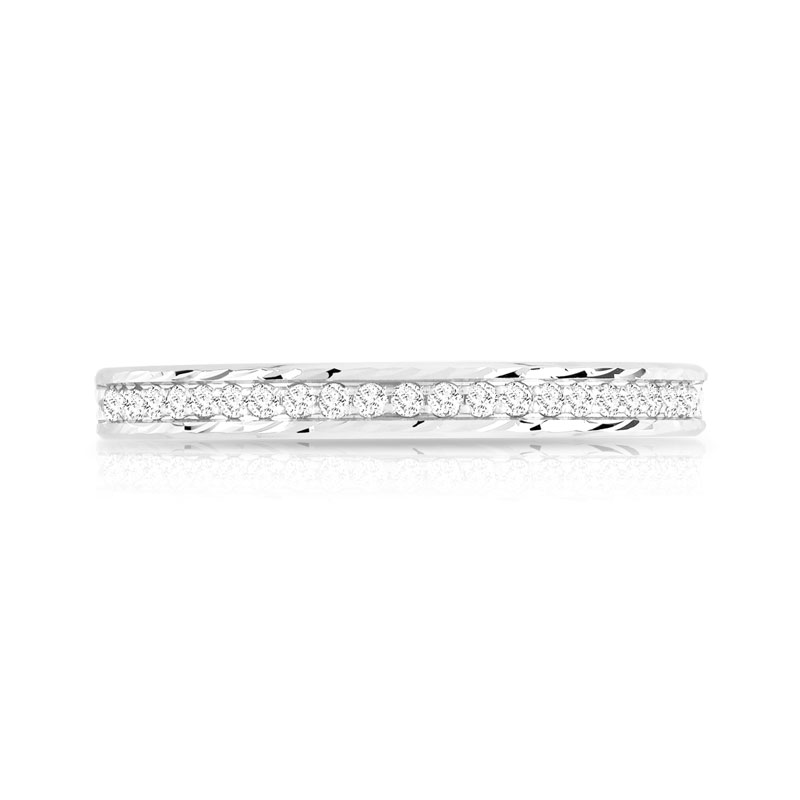 Alliance or 750 blanc diamants 2,4 mm