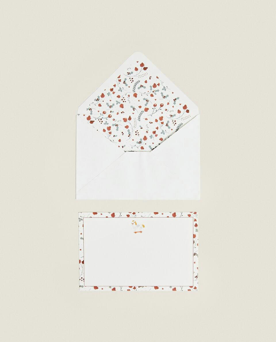 PACOTE DE CARTÕES-POSTAIS INFANTIS COM COELHINHO DE NATAL (PACOTE COM 6)