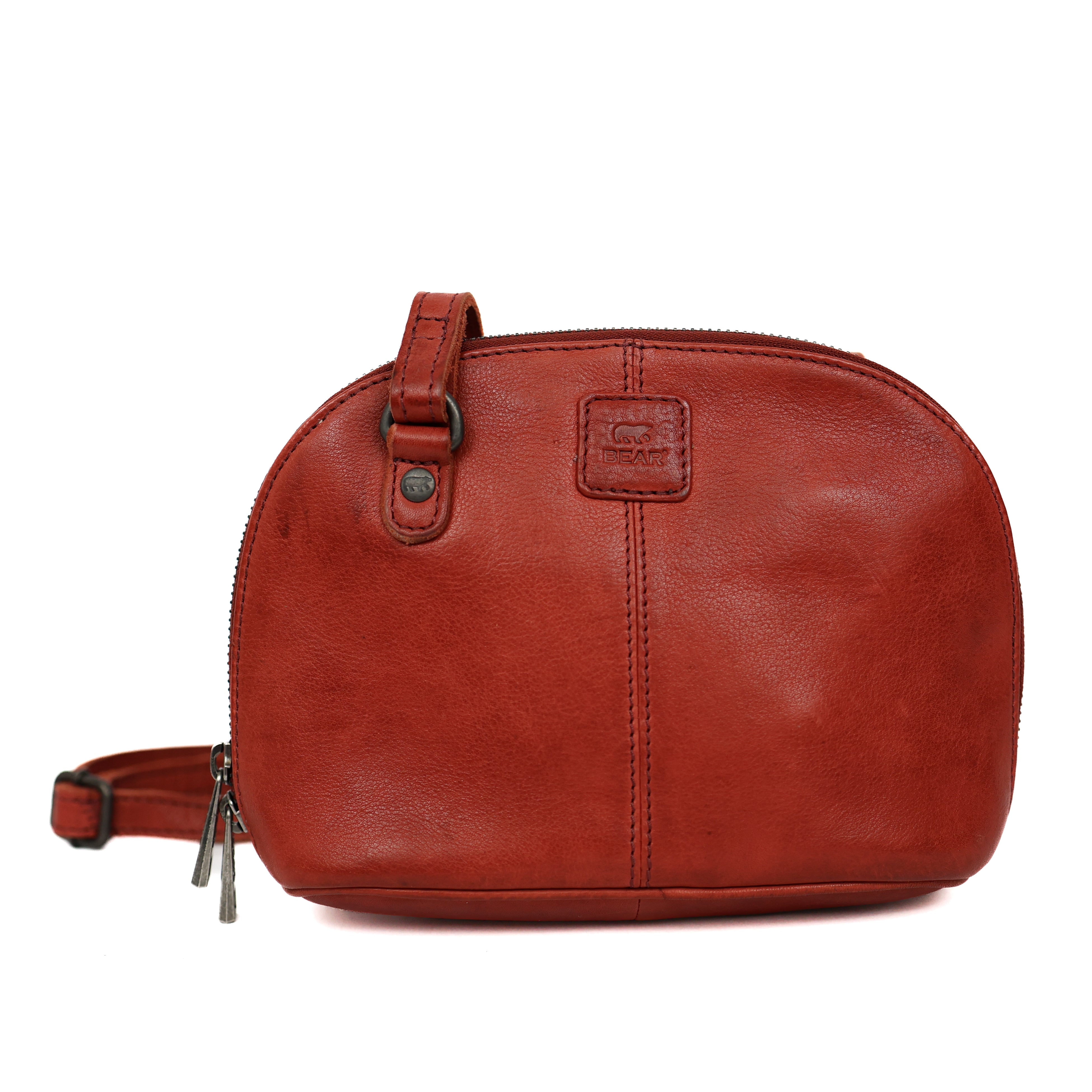 Schoudertasje met rits 'Hidde' rood Rood