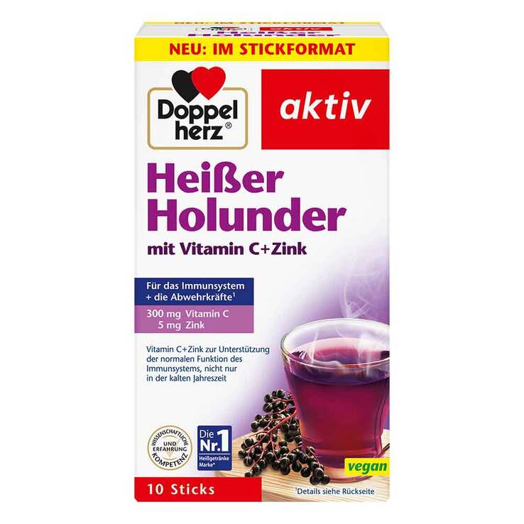 Doppelherz Heißer Holunder mit Vitamin C+Zink Granulat, 10 St