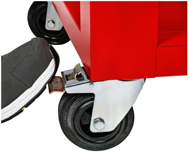 STIER Werkstattwagen, unbestückt - leer, Werkzeugwagen, Montagewagen, mit kugelgelagerten Schubladenschienen, 7 Schubladen, Traglast je Schublade 35kg, Max. Belastung 300kg, Vollgummibereifung