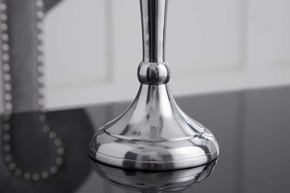 Kerzenständer MODERN BAROCK 40cm silber 5-armig Lüster Aluminium poliert Kerzenhalter