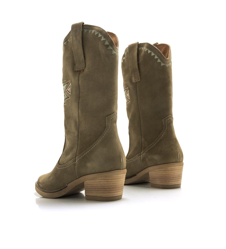 Botas casuais de couro verde Mustang Teo - Salto de 5 cm -