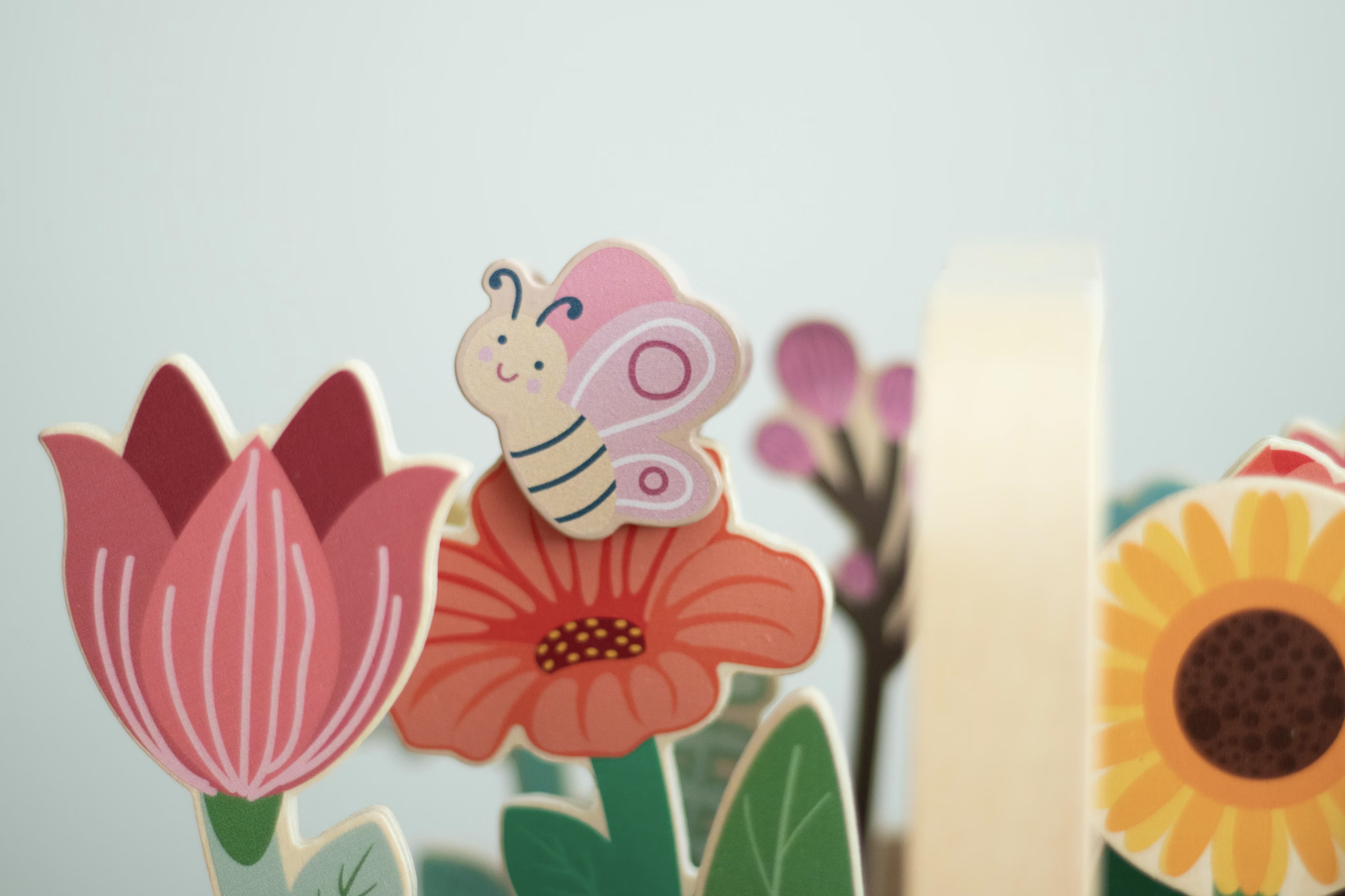 (30-tlg. Set) Holz Kinder Garten Spielzeug Blumen Zubehör Lern Spielset (UM1354) - Bunt