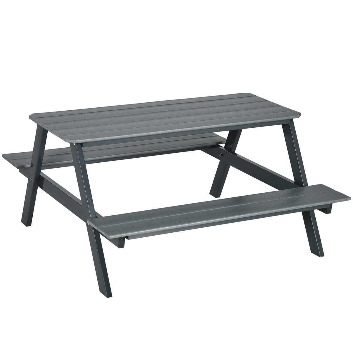 Outsunny tuinset, 150L x 140B x 47H cm, HDPE, grijs