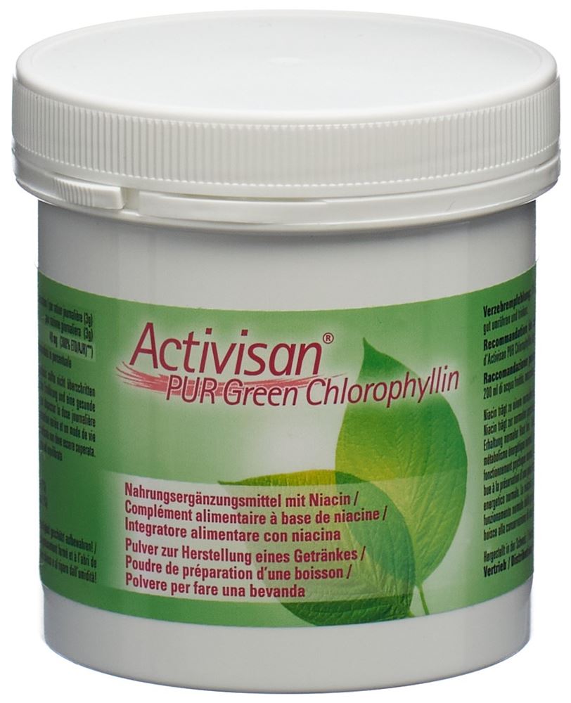 ACTIVISAN PUR Green Chlorophyllin<br>90 g, Dose, Pulver, Nahrungsergänzung mit Niacin