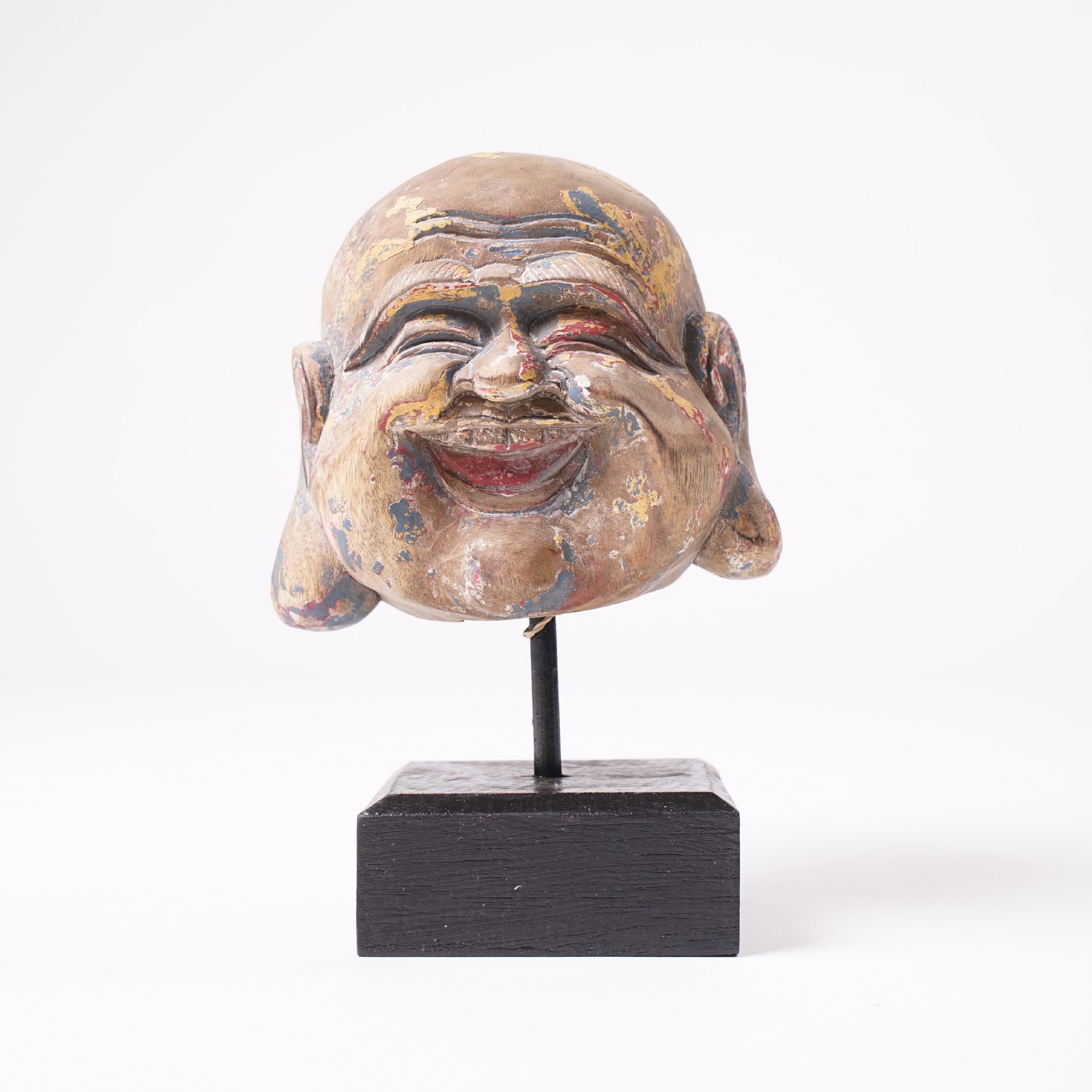 lachender Buddha, klein, natur, T 14 cm, B 12 cm, H 19 cm von fischer's lagerhaus