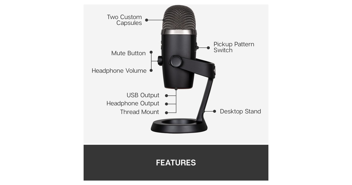 Blue MicrophonesYeti Nano USB-microfoon  (Zwart)