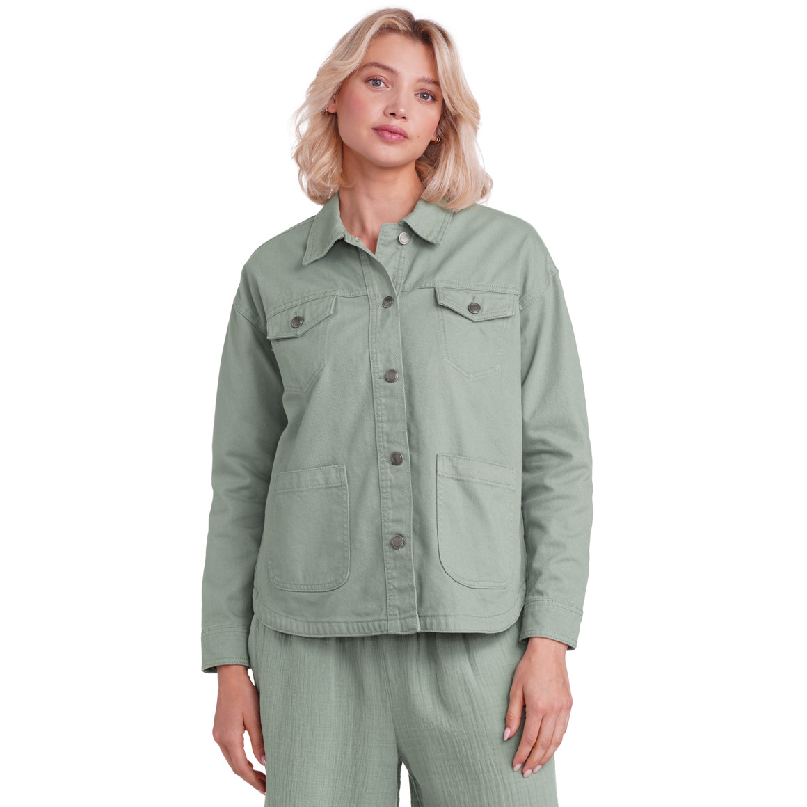 Gina Damen Jacke in Denim-Optik salbei