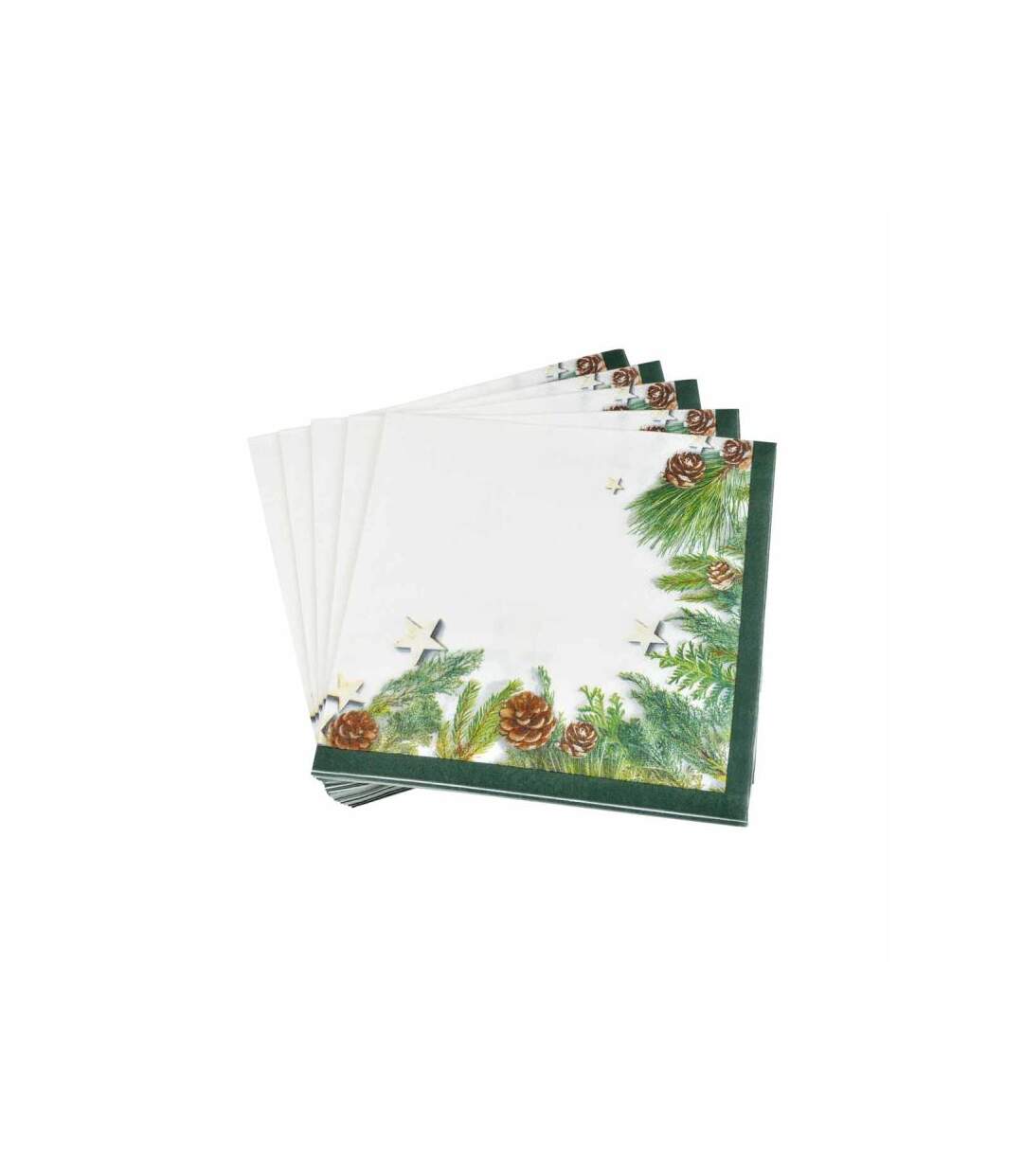 Paris Prix - Lot De 20 Serviettes En Papier pommes De Pin 33x33cm Blanc