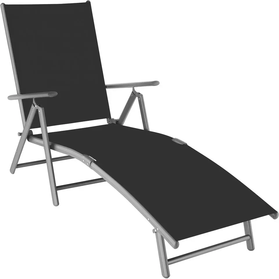 tectake Ligbed Marisol aluminium, 7 standen, Donkergrijs