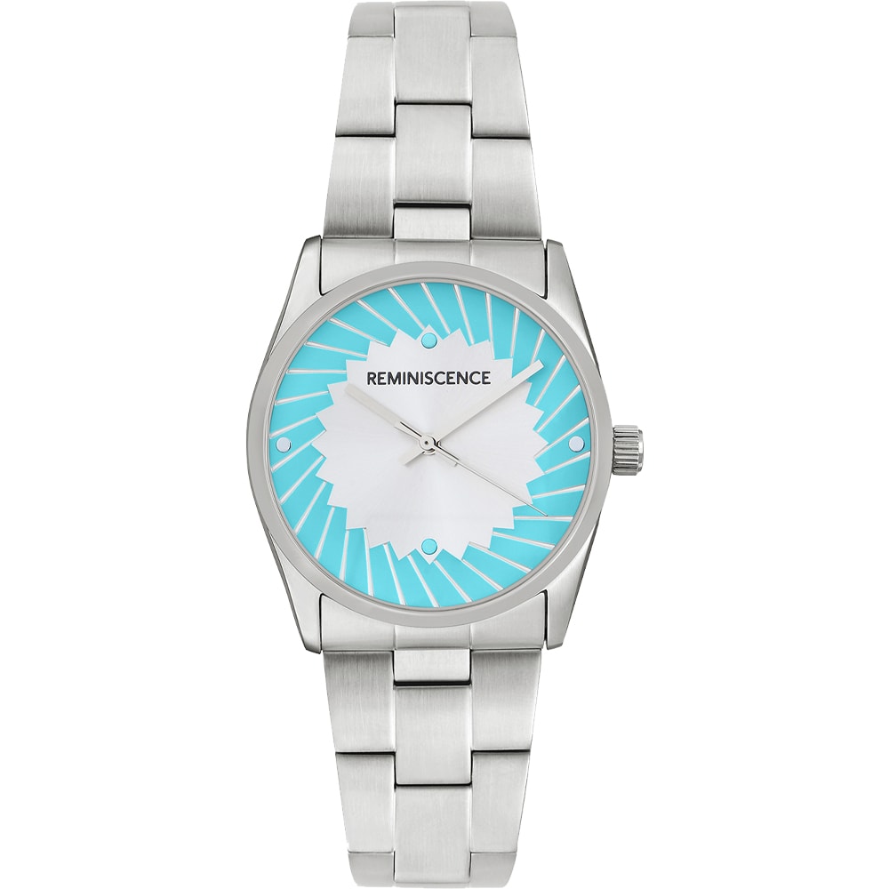 Montre à quartz - Acier inoxydable - Argenté & turquoise