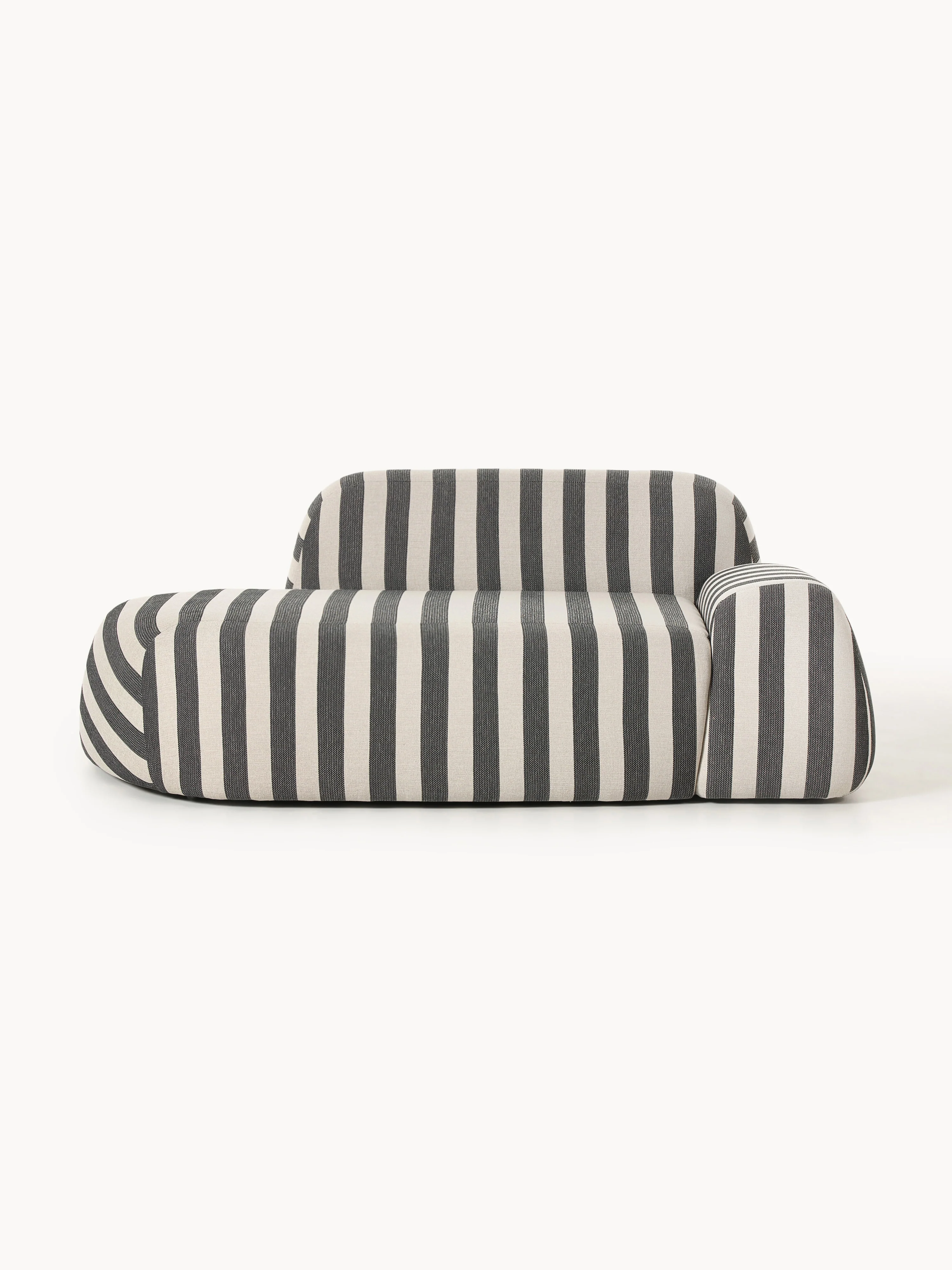 Gestreepte bank Wolke (2-zits) met chaise longue