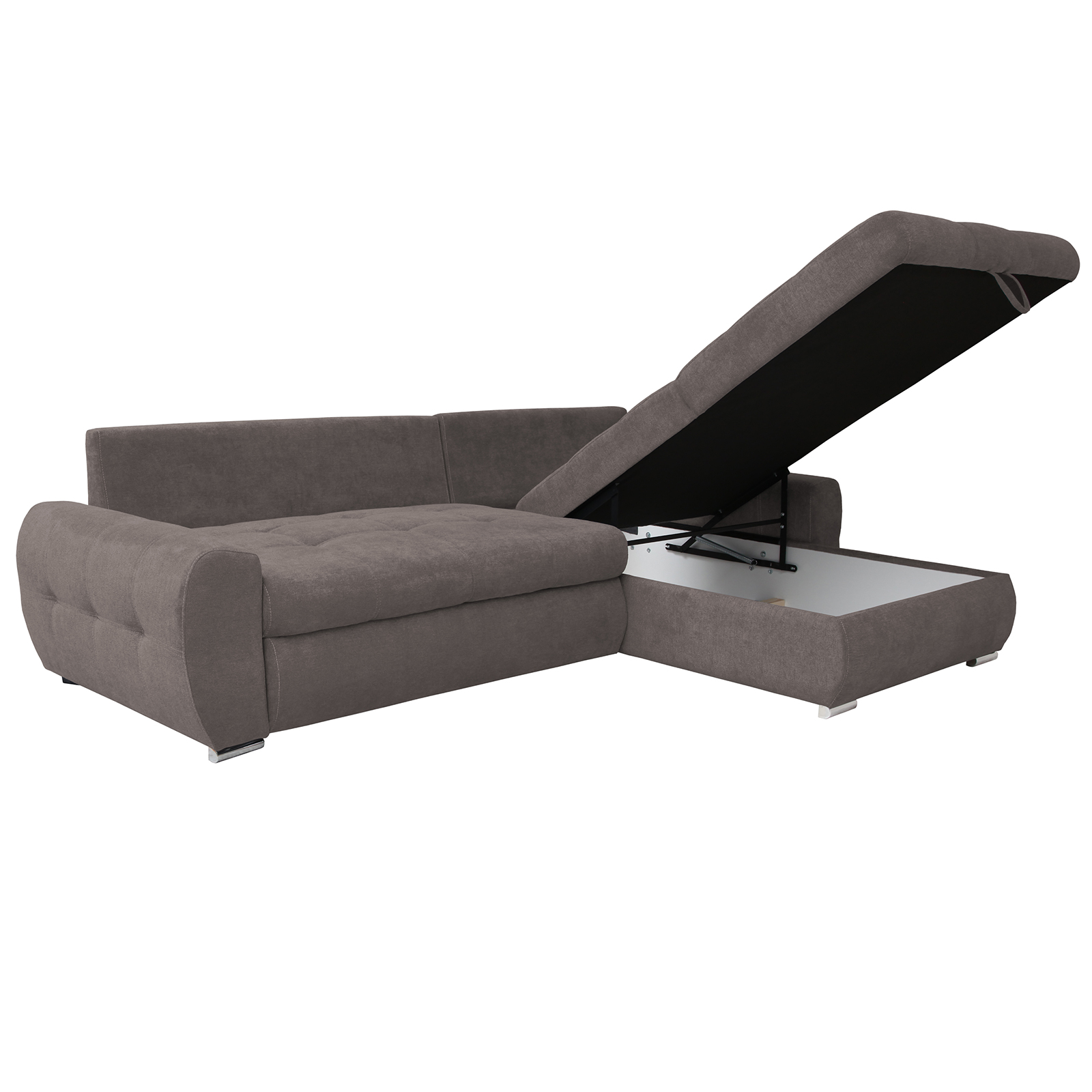 Ecksofa - stone - mit Liegefunktion und Staukasten