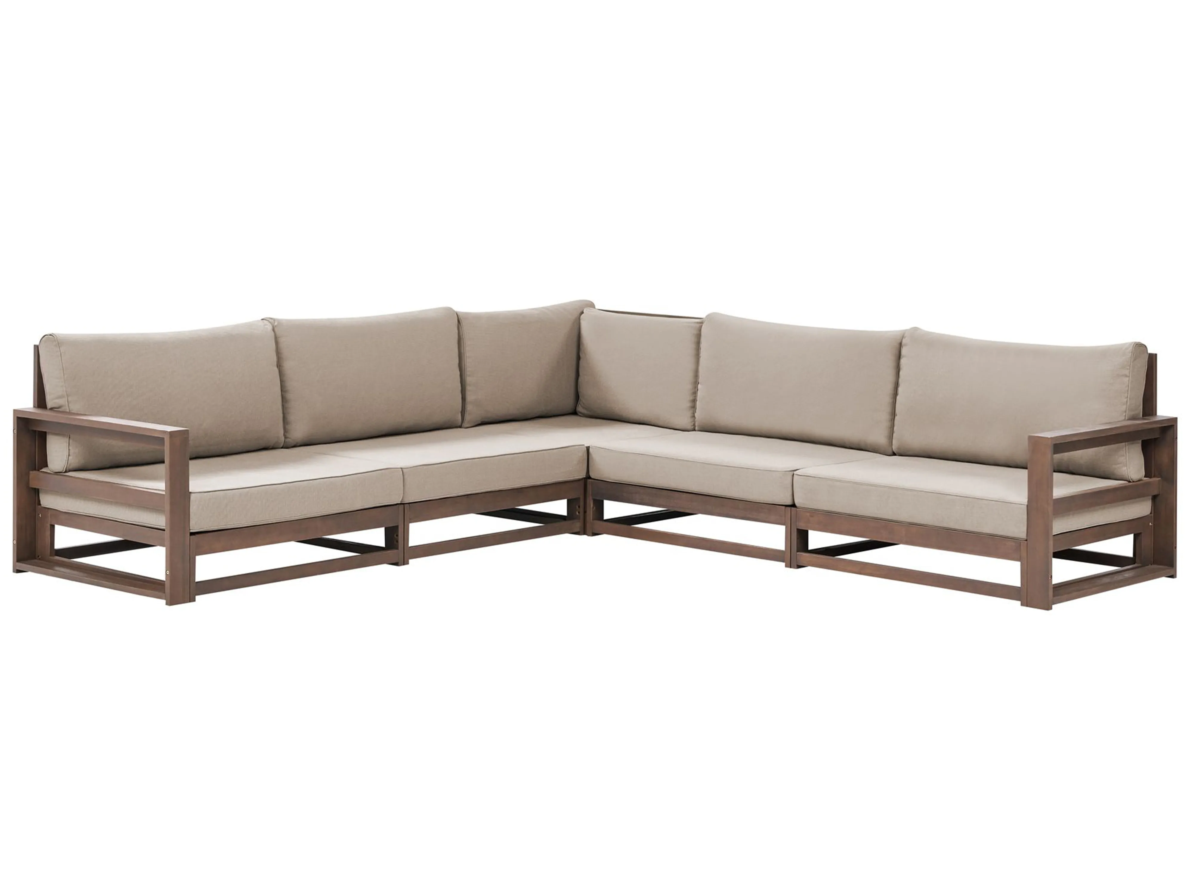 Tuin hoekloungeset met tafel 5-zits TIMOR modulair Gecertificeerd acaciahout Donkerbruin