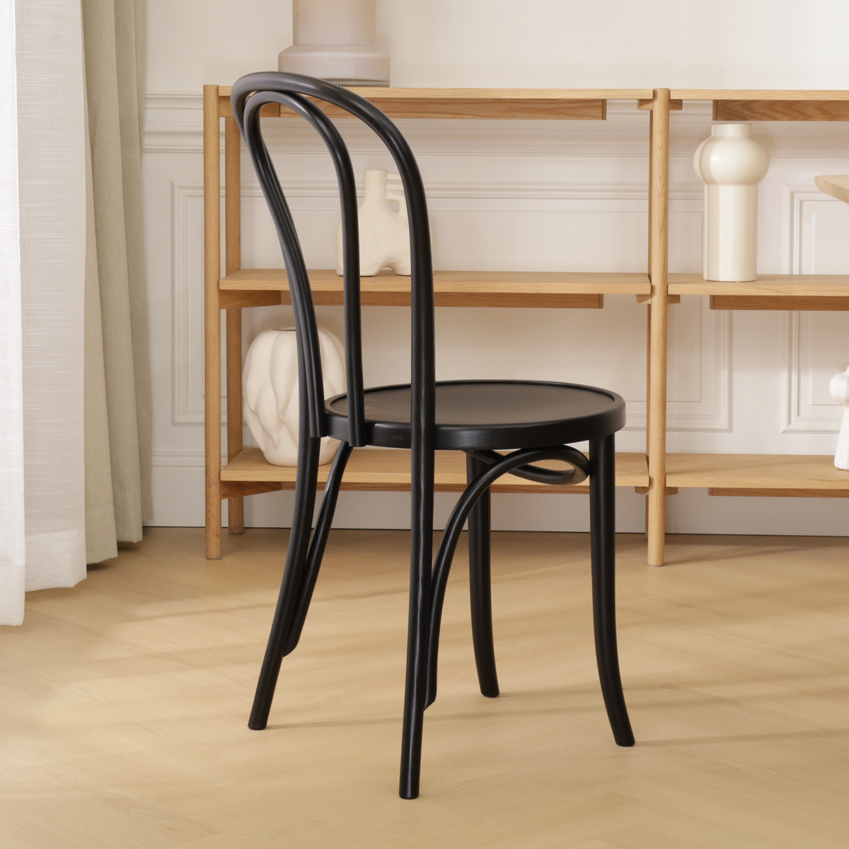 Houten bistrostoel Vienna Thonet No. 18 - zwart gebeitst