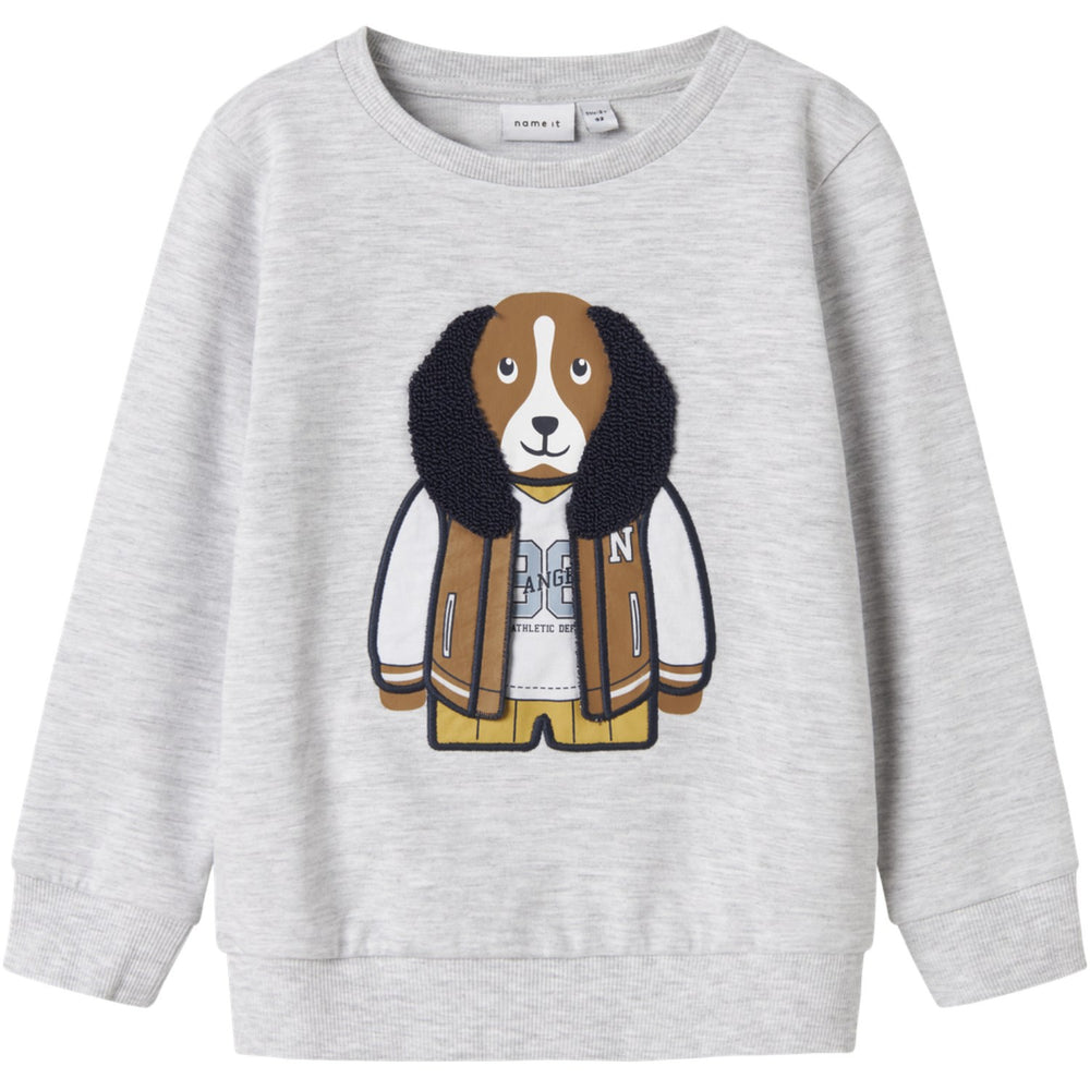 Køb Name It Light Grey Melange Nmmkamden Ls Sweat Unb