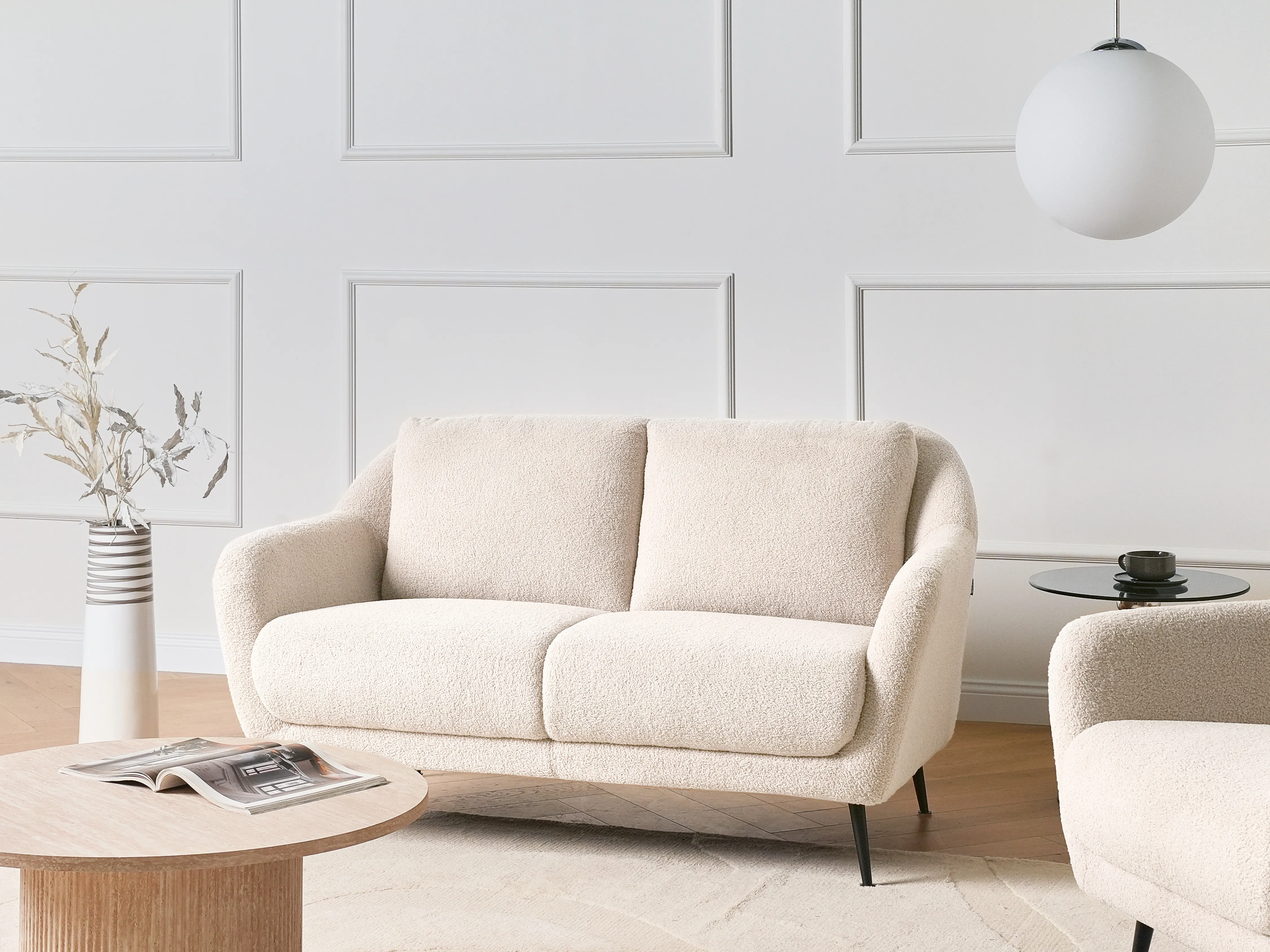 Bank 2-zits EIBY Bouclé Beige
