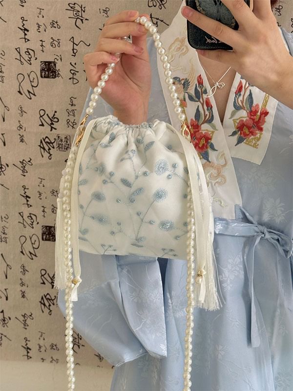 Felicity - Crossbodytas met geborduurde bloemen en imitatieparels