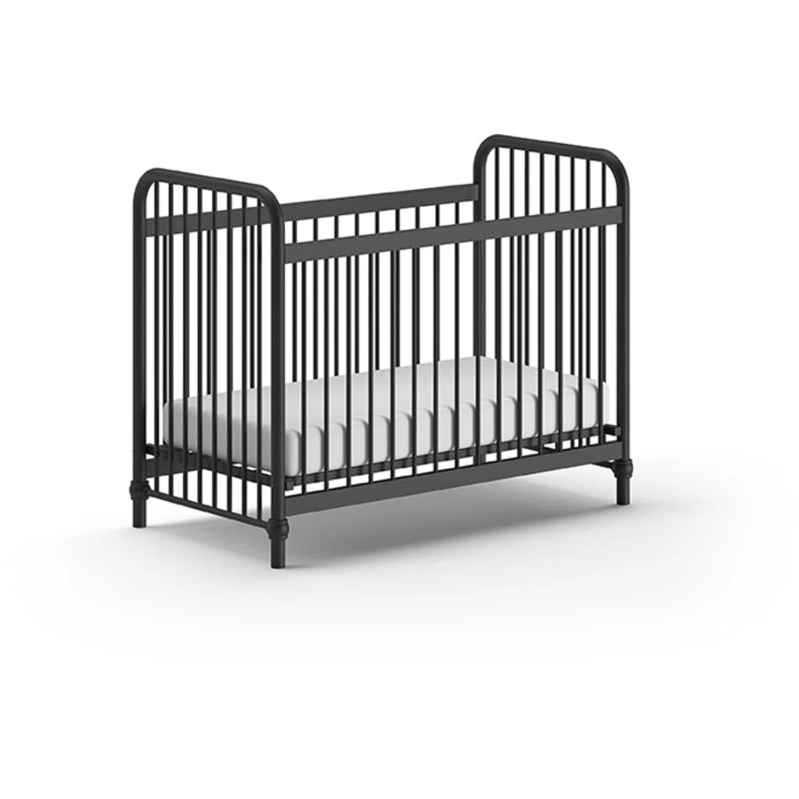 VIPACK Babybett BRONXX 60 x 120 cm schwarz matt