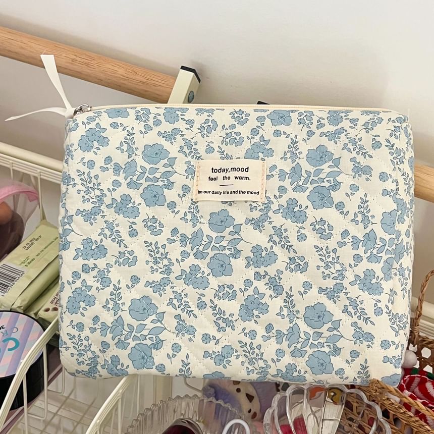 ZenlyHabit - Bloemen stoffen tas / make-uptas / clutch