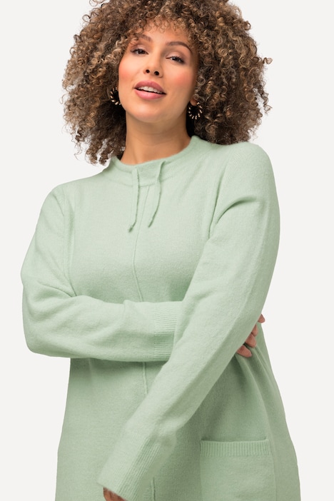 Pullover, Stehkragen, Kordel, Tasche, Langarm