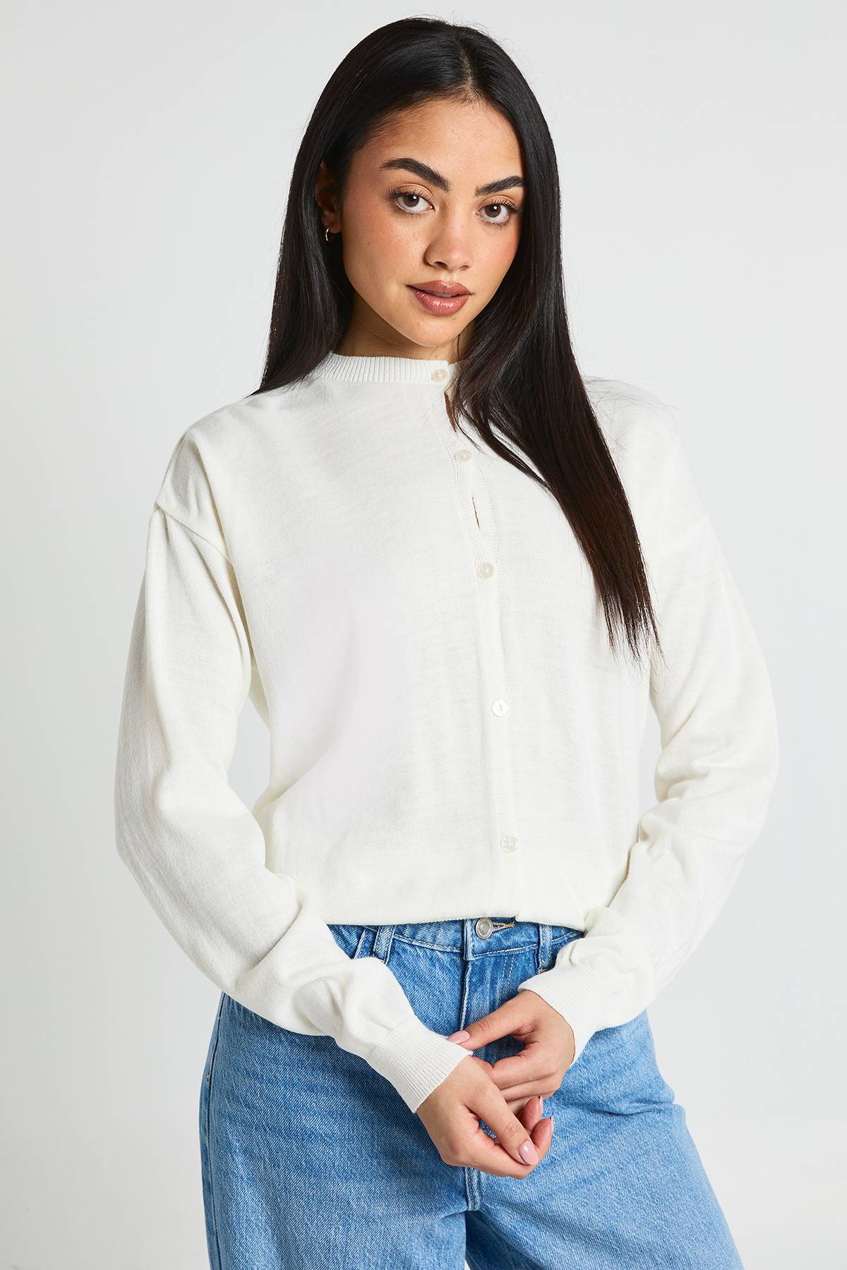 boohoo Cardigan Boutonné À Col Rond