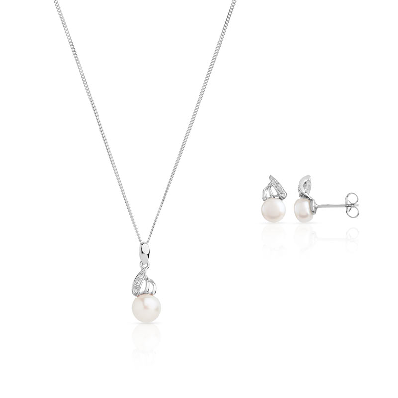 Parure argent 925 perle de culture de Chine