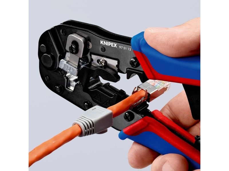Knipex Crimpzange für RJ45-Westernstecker 190 mm Crimpzange für Kabelschnitt