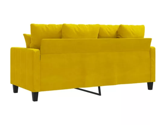 Canapé à 2 places Jaune 140 cm Velours