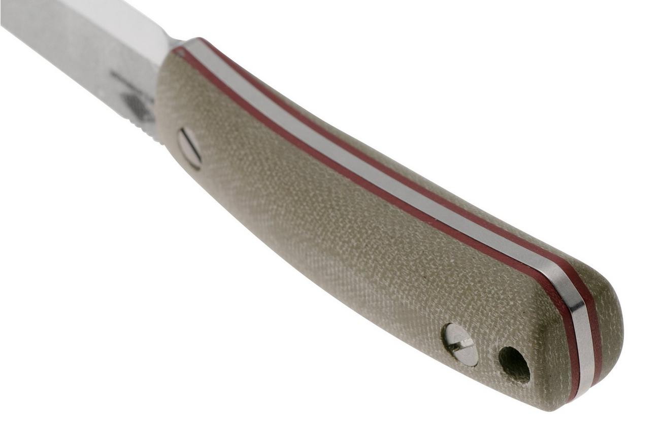 Knafs Lulu KNAFS-00231 Stonewashed CPM MagnaCut, Green Canvas Micarta, vaststaand mes
