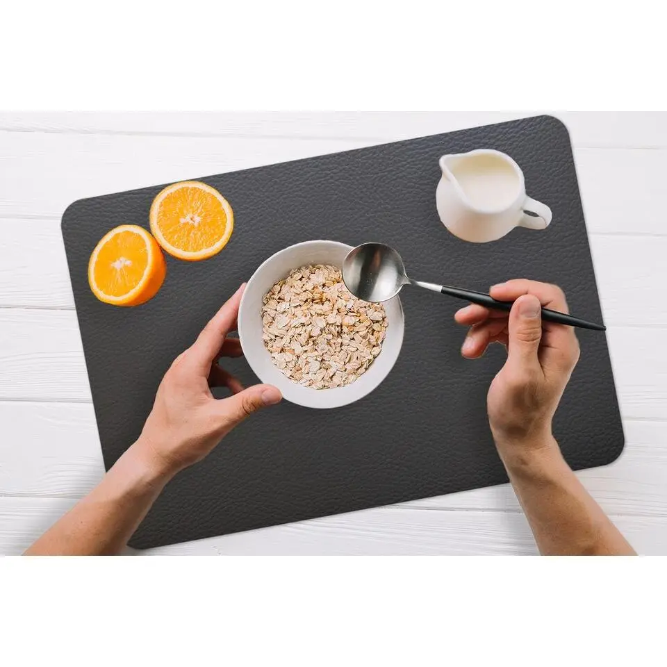 MuchoWow Placemat (6stuks) 45x30cm Leer Structuur Lederlook
