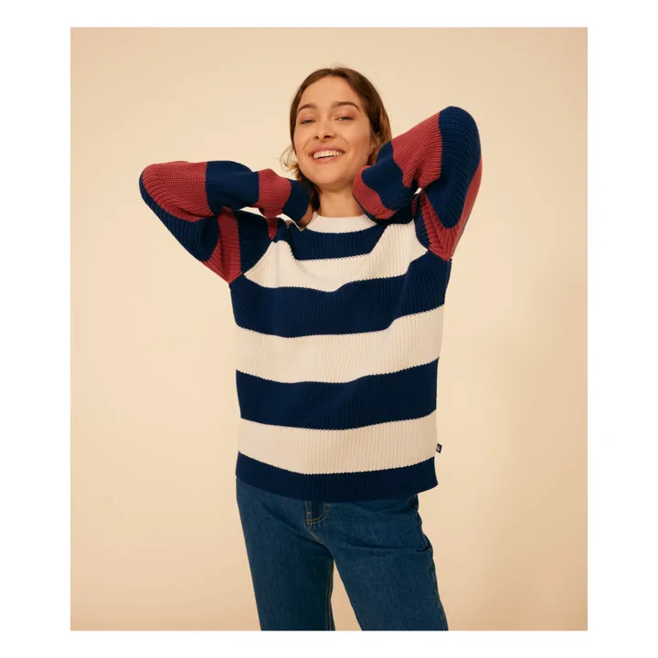 Petit Bateau Pull Madone Rayé - Collection Femme | Ecru
