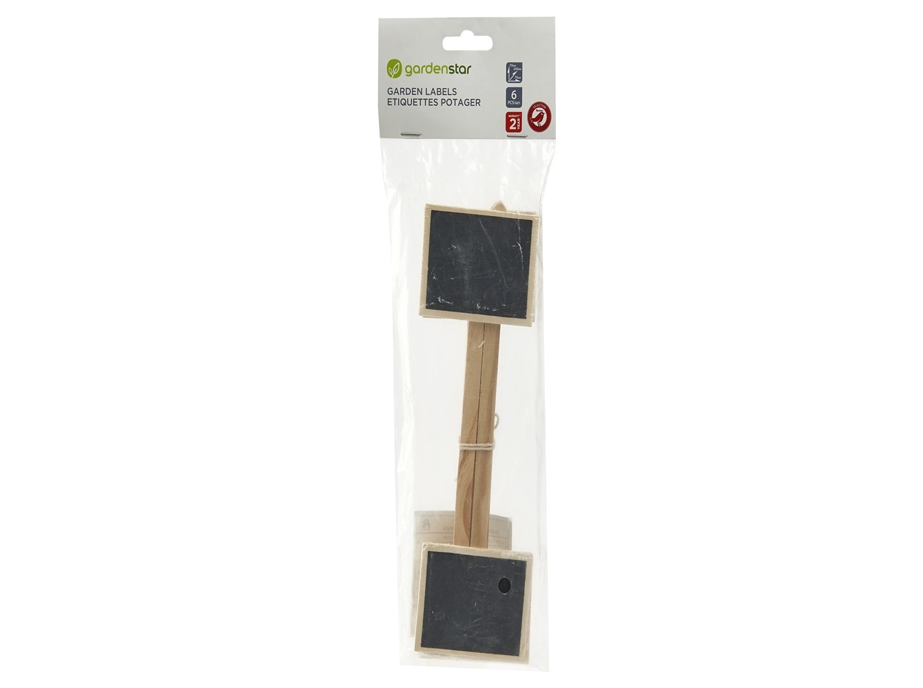 ETIQUETAS PARA JARDIM GARDENSTAR EM ARDÓSIA E MADEIRA 6 PEÇAS 7X5.5X24CM
