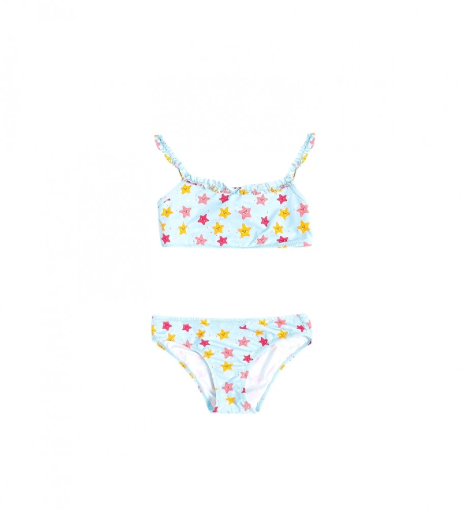 Top de biquíni Aznar Innova Stars para meninas, azul