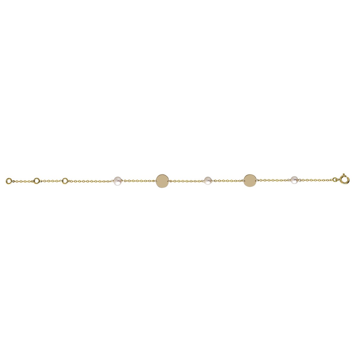 Bracelet Brillaxis or jaune avec perles d'eau douce