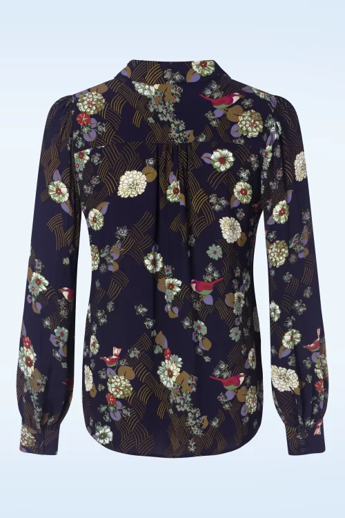 King Louie Maisie Rising blouse in avondblauw