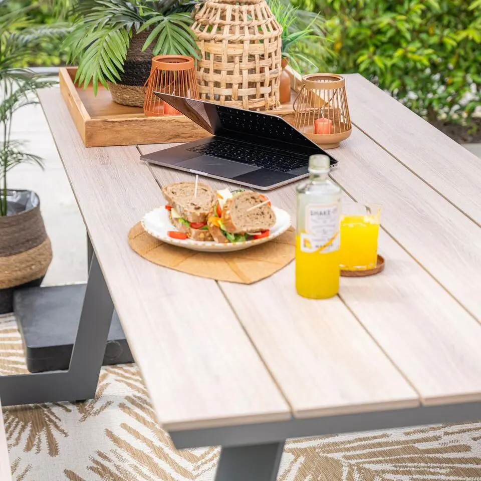 Garden Impressions Sarria picknick set 200 x 90 - donker grijs