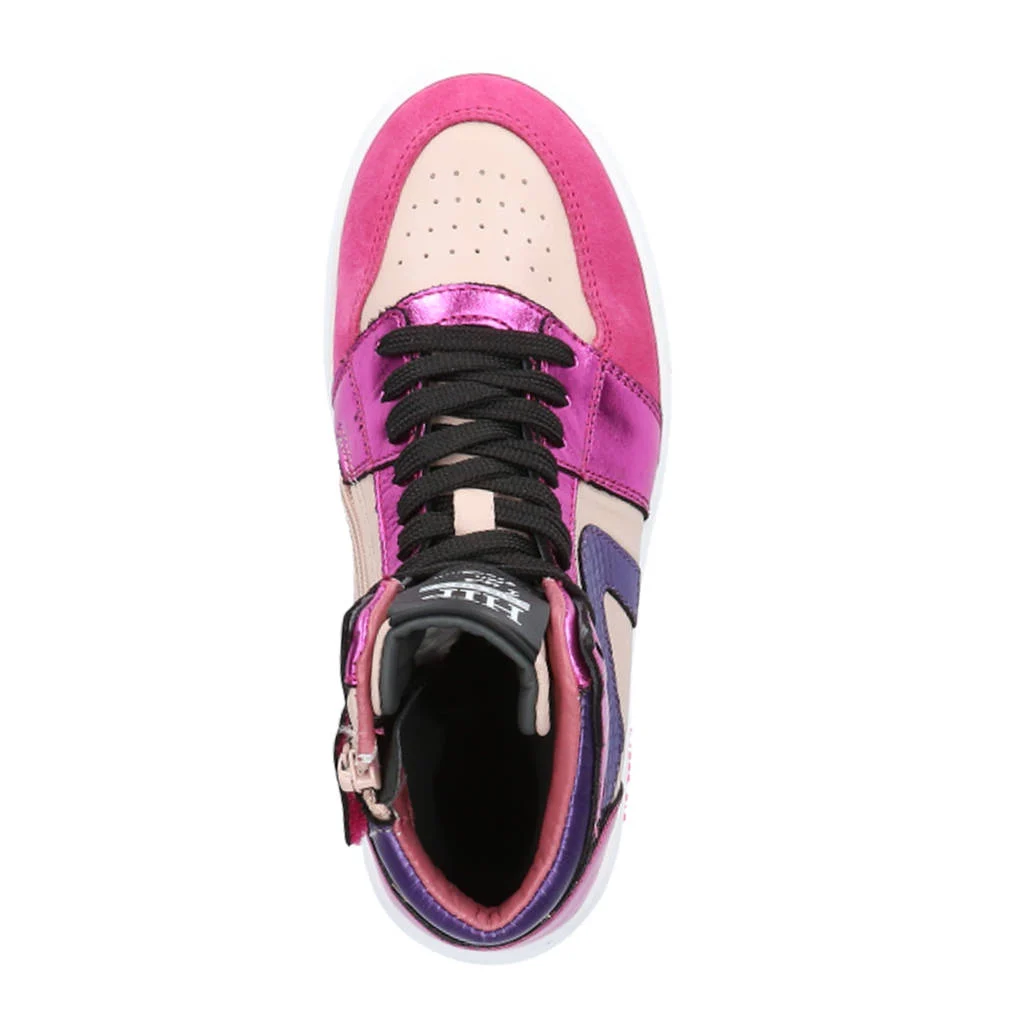 Hip leren sneakers roze